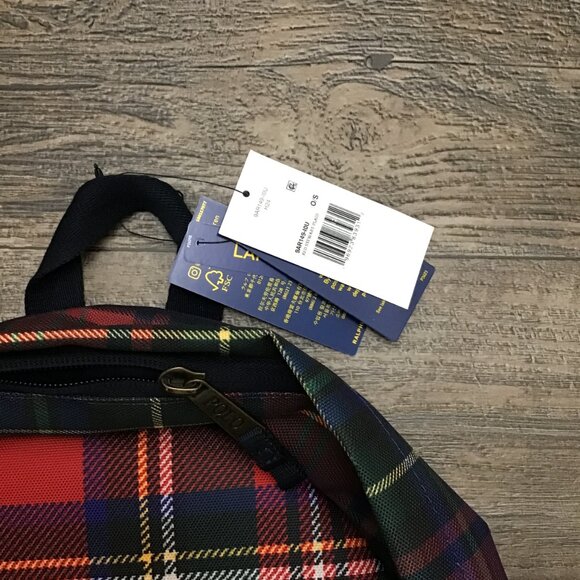 NWT Polo Ralph Lauren 9AR149-Red/Blue/Green Nordic Polo Bear Plaid Backpack O/S - Picture 6 of 12
